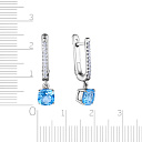 Серьги с английским замком из белого золота с бриллиантами