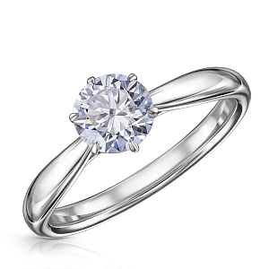 Кольцо из белого золота с бриллиантом