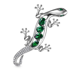 Брошь из серебра с фианитом