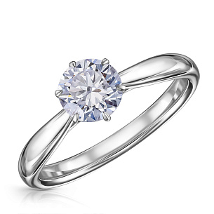 Кольцо из белого золота с бриллиантом