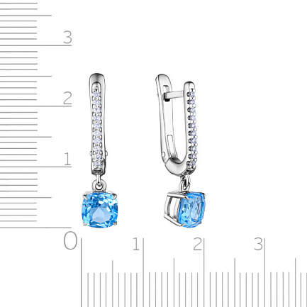 Серьги с английским замком из белого золота с бриллиантами