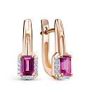 Серьги из комбинированного золота с бриллиантами, топазами