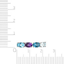 Кольцо из белого золота с аквамаринами, аметистами