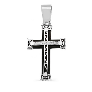 Крест из серебра с деревом, фианитами
