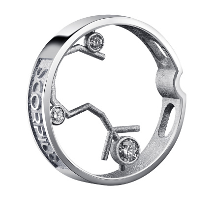 Подвеска из белого золота с бриллиантами