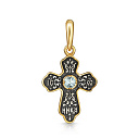 Крест из серебра с позолотой, топазом