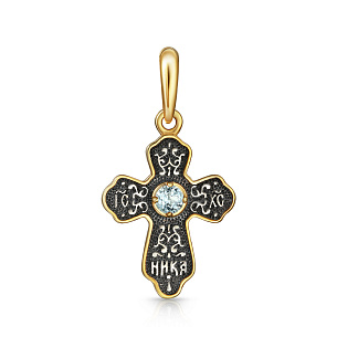 Крест из серебра с топазом и золочением