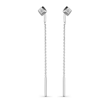 Серьги из белого золота с бриллиантами