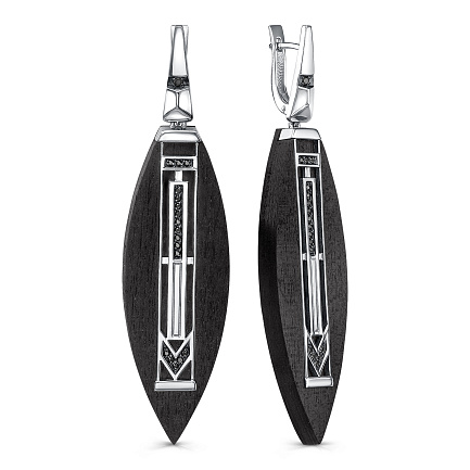 Серьги с английским замком из серебра с фианитами