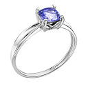 Кольцо из белого золота с танзанитом