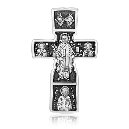 Распятие Христово. Николай Чудотворец. Три Святителя. Православный крест.