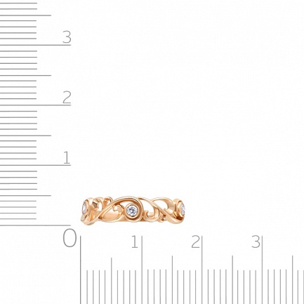 Кольцо из красного золота с фианитом