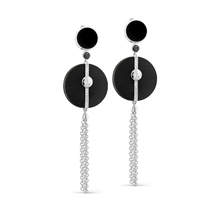 Серьги с английским замком из серебра с фианитами