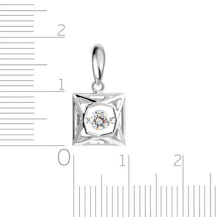 Подвеска из белого золота с фианитом