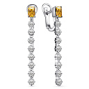 Серьги с английским замком из серебра с фианитами