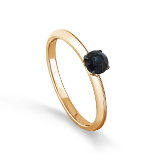 Кольцо из красного золота с сапфиром