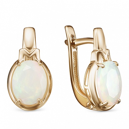 Серьги из красного золота с опалами