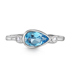 Кольцо из белого золота с бриллиантами