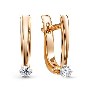 Серьги из красного золота с бриллиантами