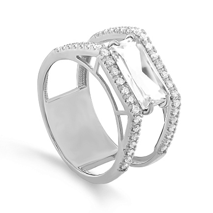 Кольцо из белого золота с бриллиантами