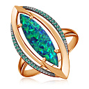 Кольцо из красного золота с фианитом