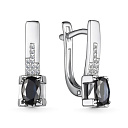 Серьги с английским замком из белого золота с бриллиантами