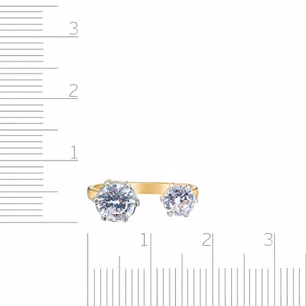 Кольцо из желтого золота с фианитом