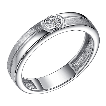 Кольцо из серебра с бриллиантом