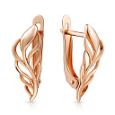 Серьги с английским замком из красного золота