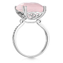 Кольцо из белого золота с бриллиантами, кварцем