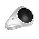 Кольцо из серебра с керамикой, фианитами