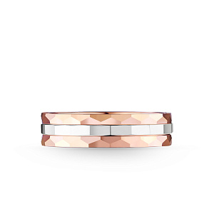 Кольцо обручальное с алмазной гранью