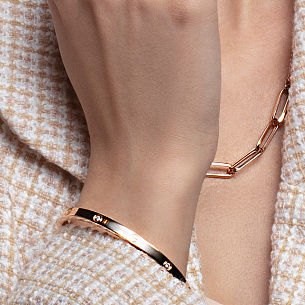 Браслет из красного золота с фианитом