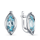 Серьги с английским замком из серебра с топазами