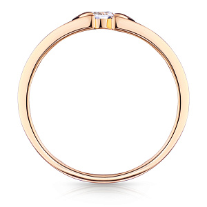 Кольцо из красного золота с фианитом