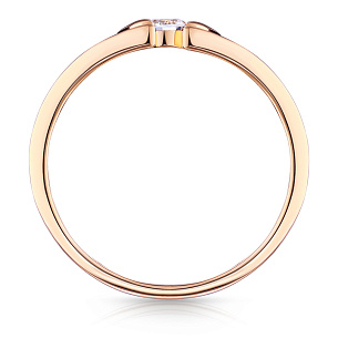 Кольцо из красного золота с фианитом