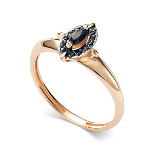 Кольцо из красного золота с сапфиром