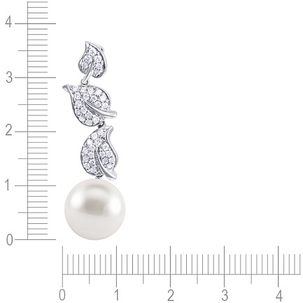 Подвеска из белого золота с бриллиантами, жемчугом