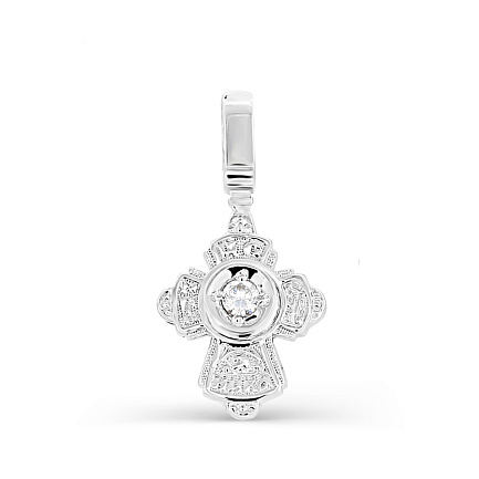 Крест из серебра с фианитом