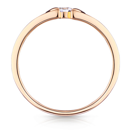 Кольцо из красного золота с фианитом