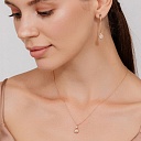 Серьги с английским замком из красного золота с бриллиантами