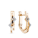 Серьги из красного золота с бриллиантами