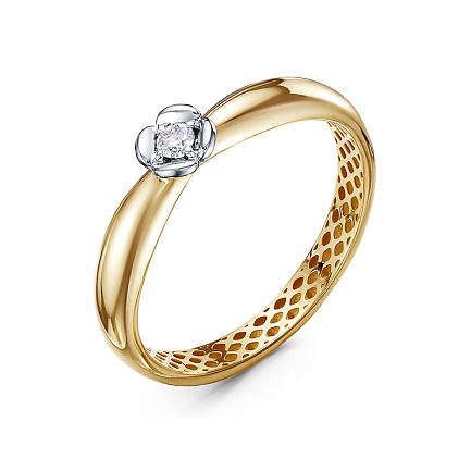 Кольцо из желтого золота с бриллиантом