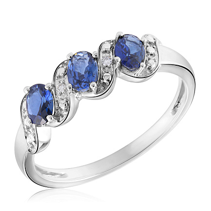 Кольцо из белого золота с бриллиантами