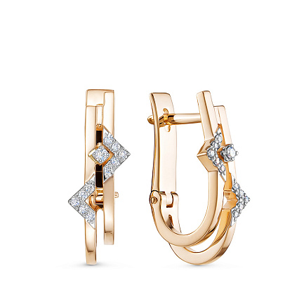 Серьги из красного золота с бриллиантами