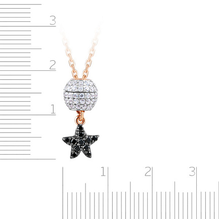 Колье из красного золота с фианитом