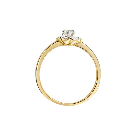 Кольцо помолвочное из желтого золота с бриллиантом
