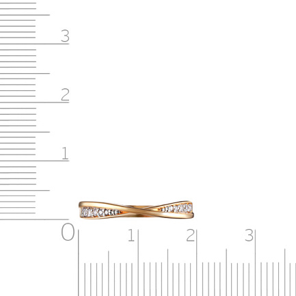 Кольцо из красного золота с фианитом