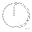 Браслет декоративный из серебра с фианитом