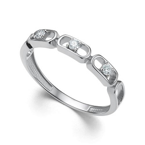 Кольцо из белого золота с бриллиантами